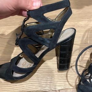 Sam Edelman black lace up heels
